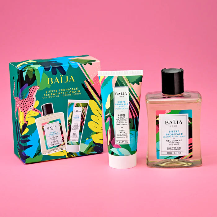 Coffret Corps Sieste Tropicale BAÏJA – Gel Douche & Crème Corps Cédrat Petit Grain