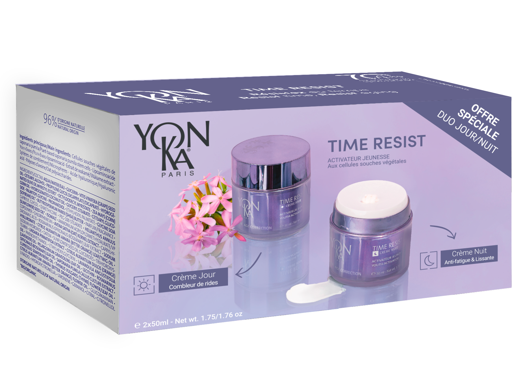 YonKa - TIME RESIST duo Jour et Nuit PROMO - pour lisser les rides et repulper - 2x50 ml