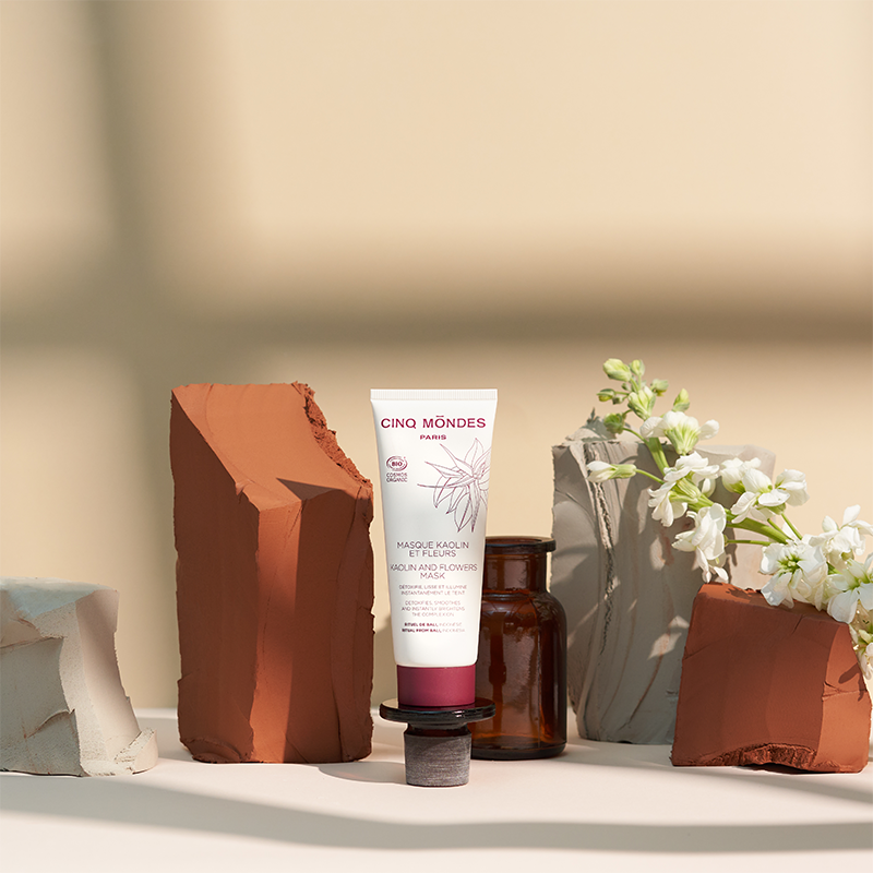 Masque Kaolin et Fleurs Cinq Mondes 60ml - Teint Purifié Peau Nette