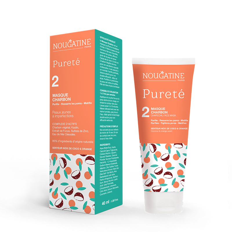 NOUGATINE – Masque Pureté Charbon Végétal | Soin Visage Préados 40 ml