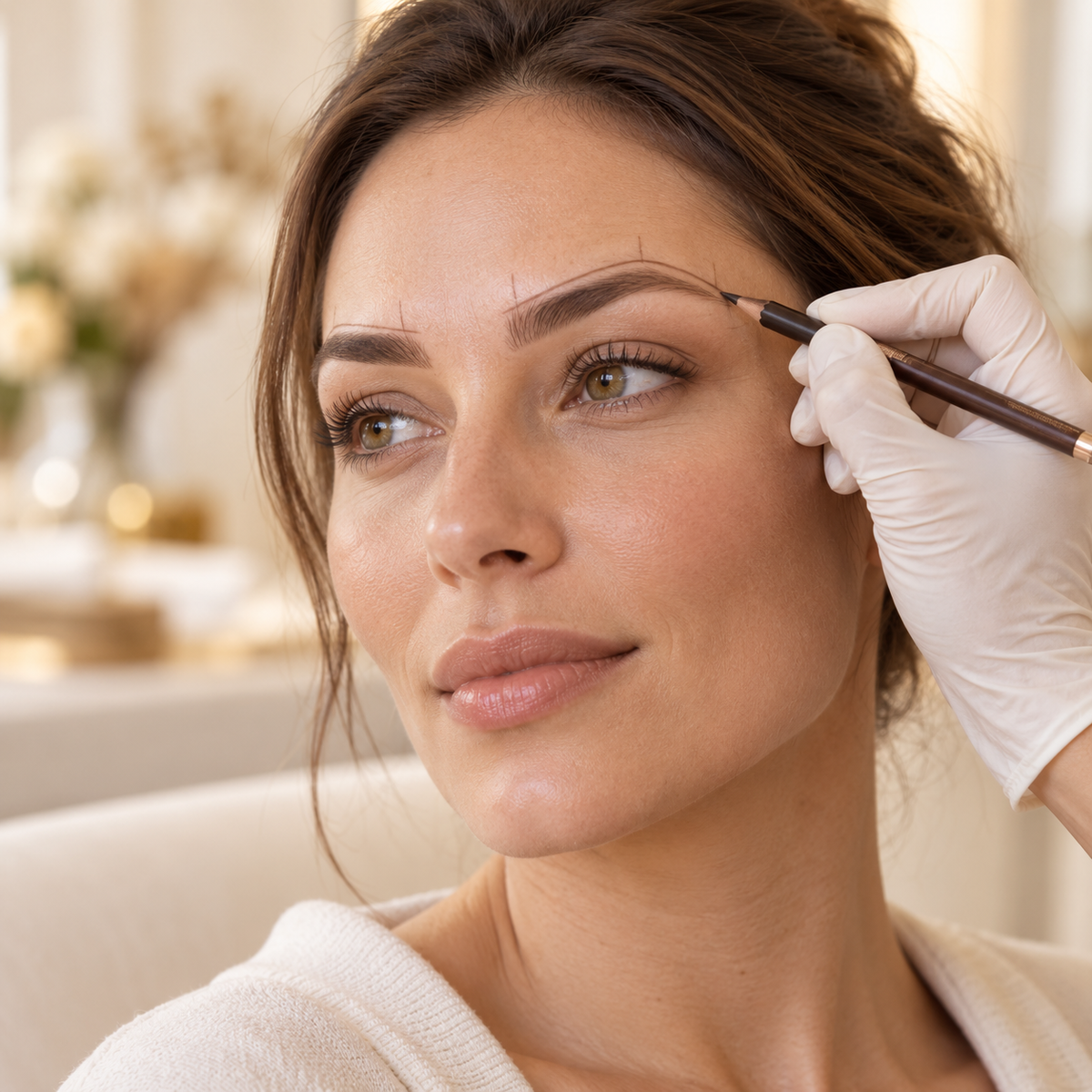 Illustration d’une simulation des sourcils avant maquillage permanent à Beauvais.