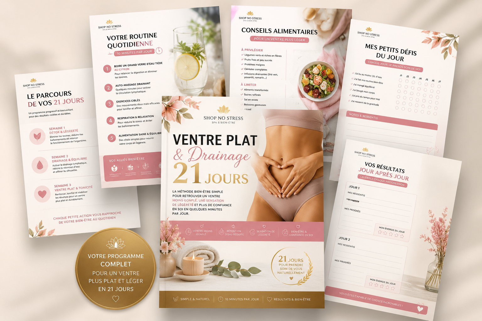 Pack Ventre Plat & Drainage – Programme 21 jours