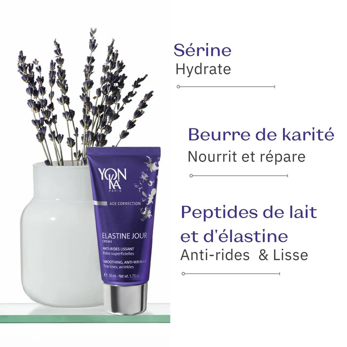 YONKA - Elastine crème Jour - Crème Anti-rides Lissante - 50 ml