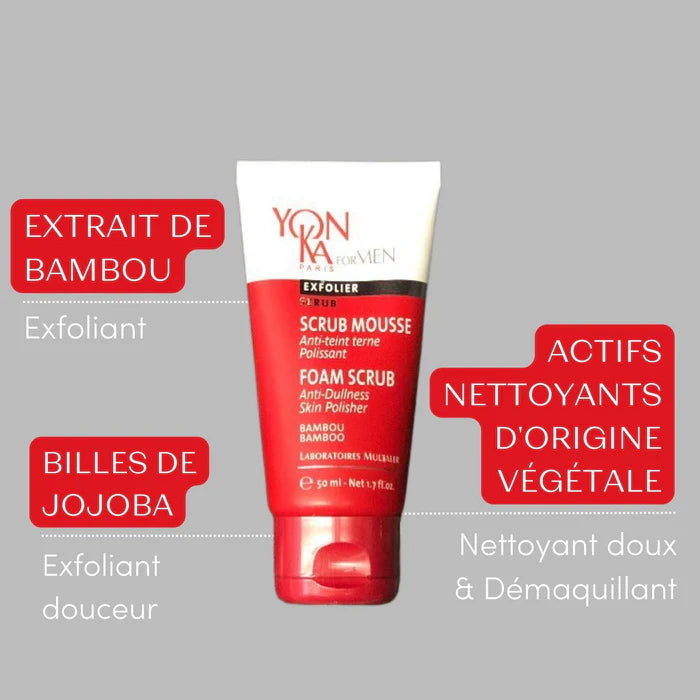 YONKA - Scrub Mousse - Gommage Visage pour homme 50 ml