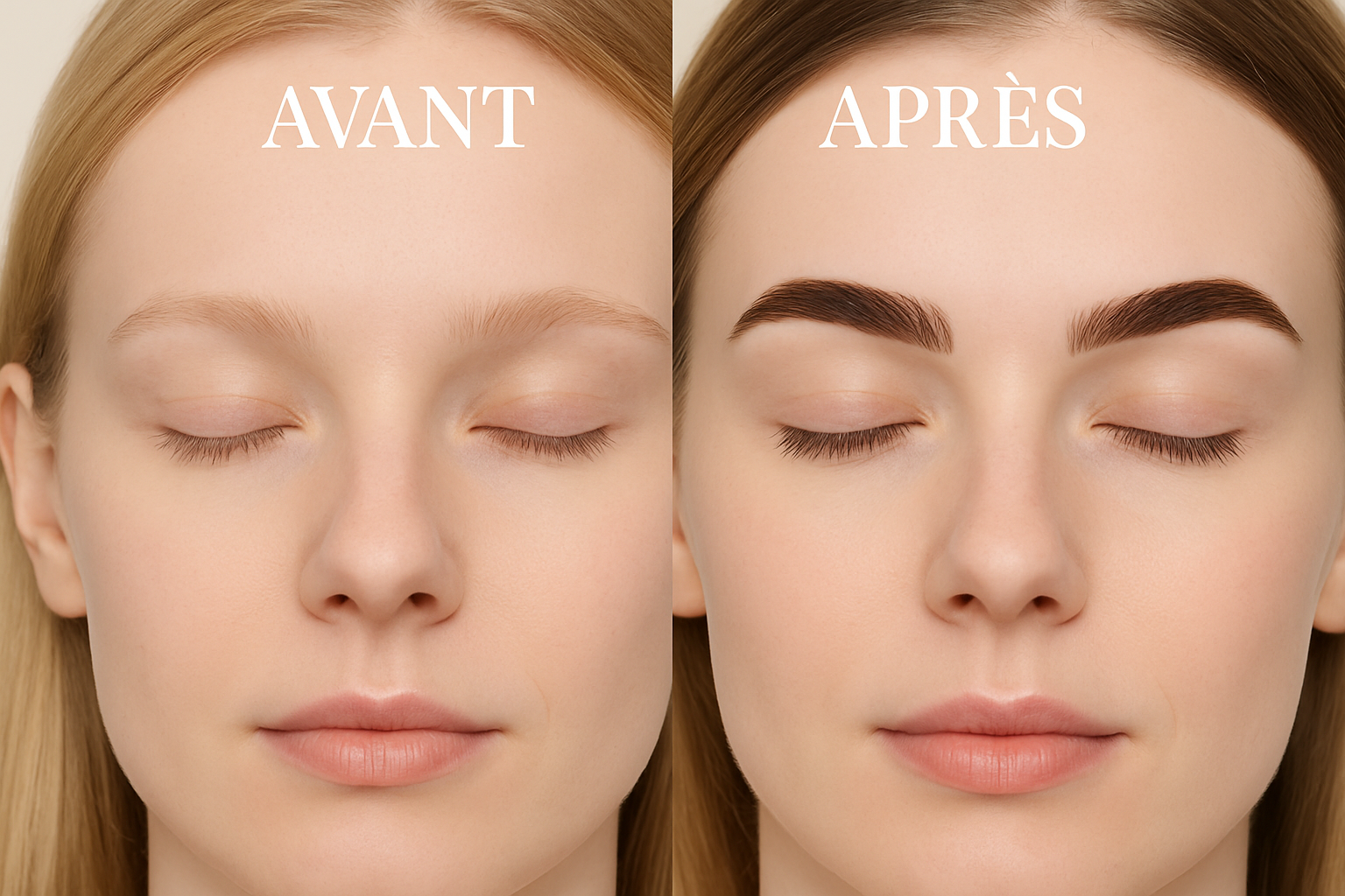 Avant-après teinture sourcils beauvais