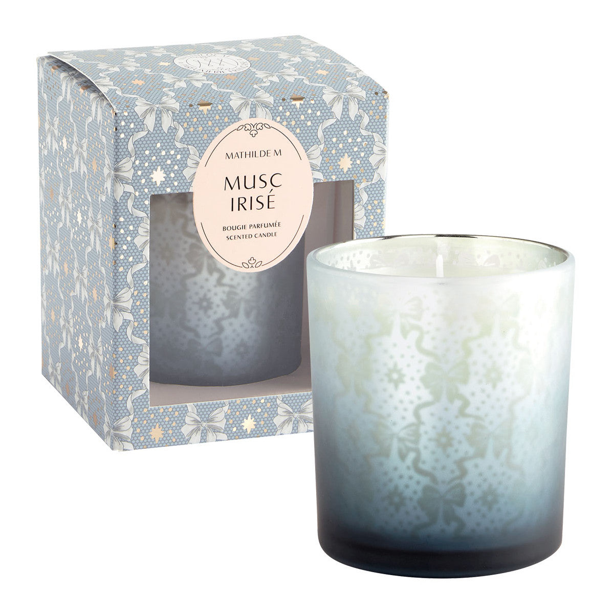 Bougie Musc Irisé Rubans de Fête Mathilde M dans son coffret
