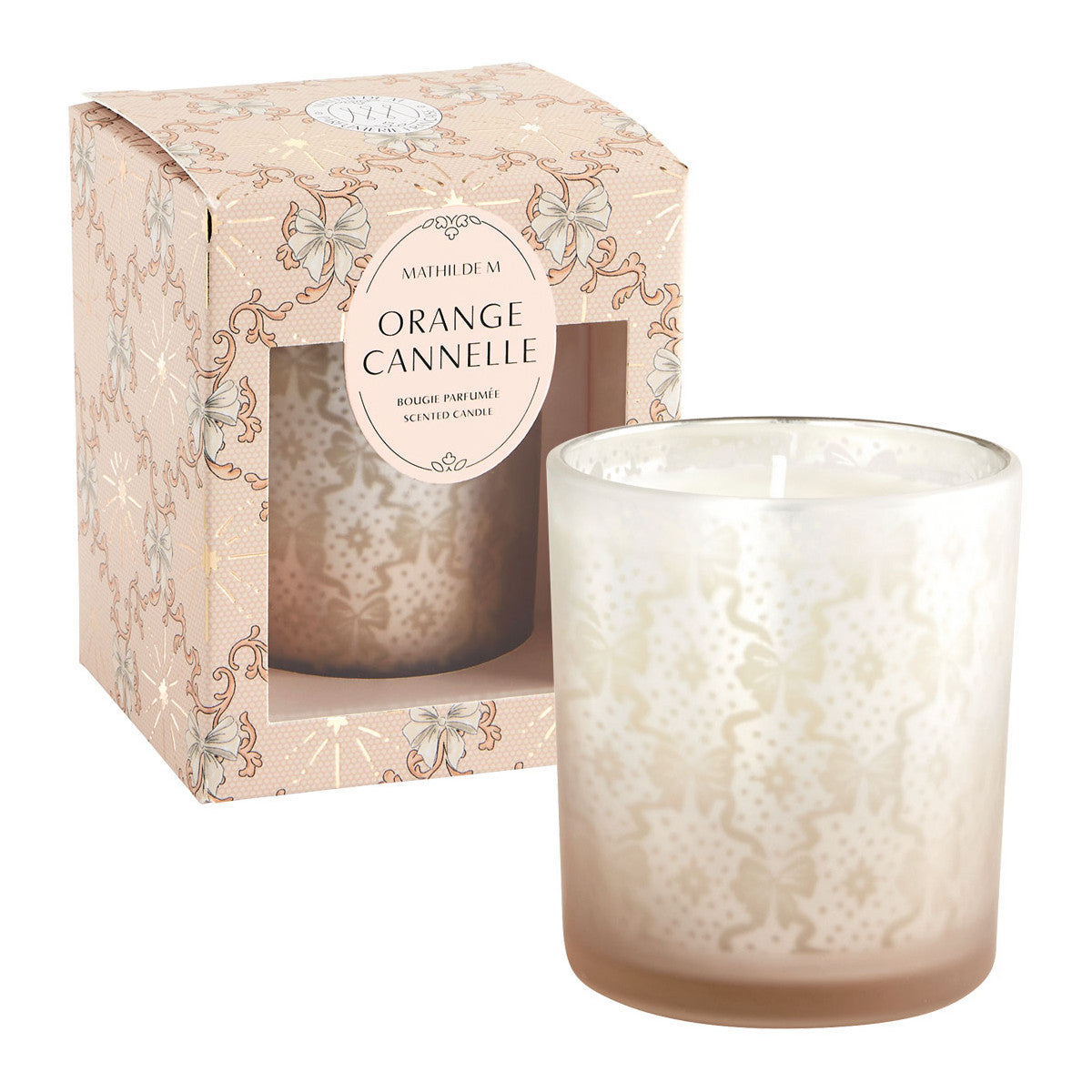 Bougie Orange Cannelle 160 g sur fond blanc