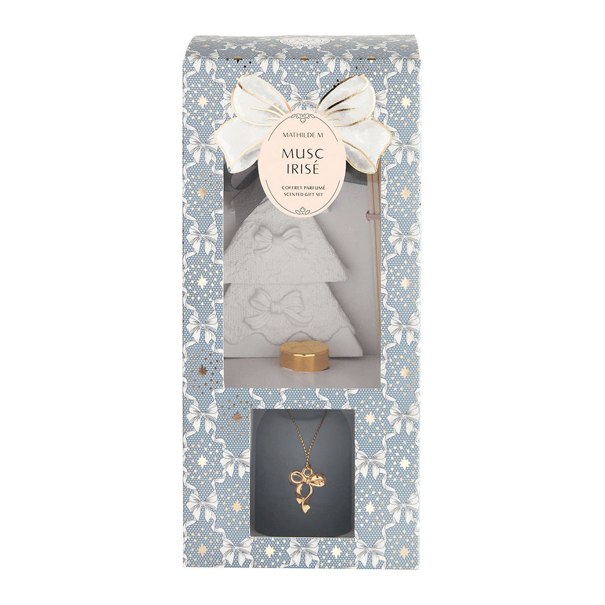 Coffret diffuseur de parfum Rubans de Fête 50 ml – Musc Irisé | Mathilde M