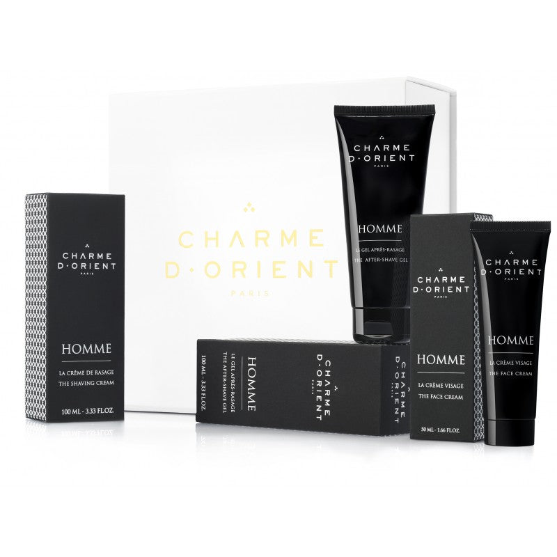 Coffret Homme Charme d'Orient à l'Huile d'Argan Bio - Crème et Gel de Rasage + Crème Visage