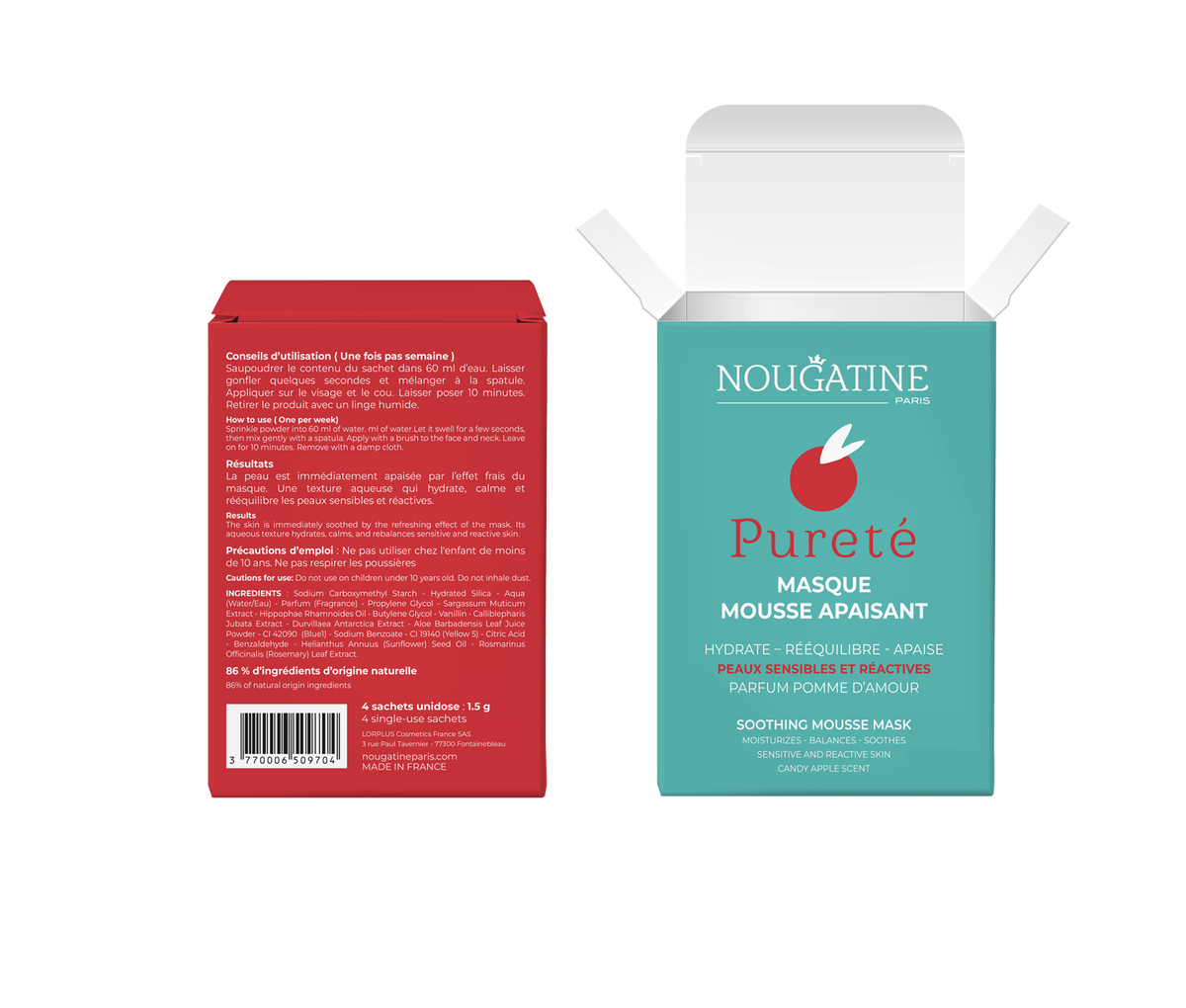 Nougatine Pureté - Masque mousse apaisant Pomme d'Amour