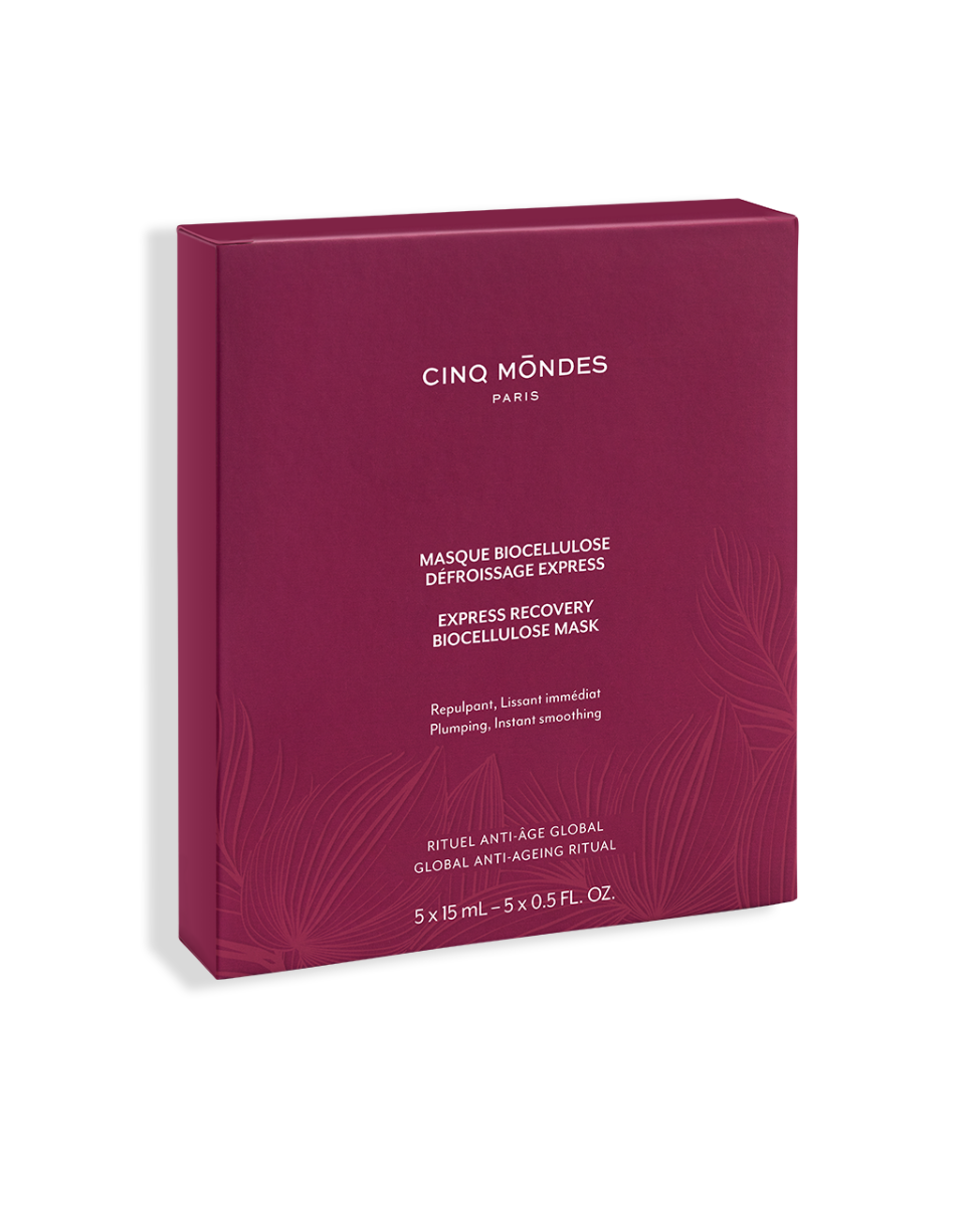 Masque Biocellulose Défroissage Express Cinq Mondes - Rituel Kobido Anti-Âge