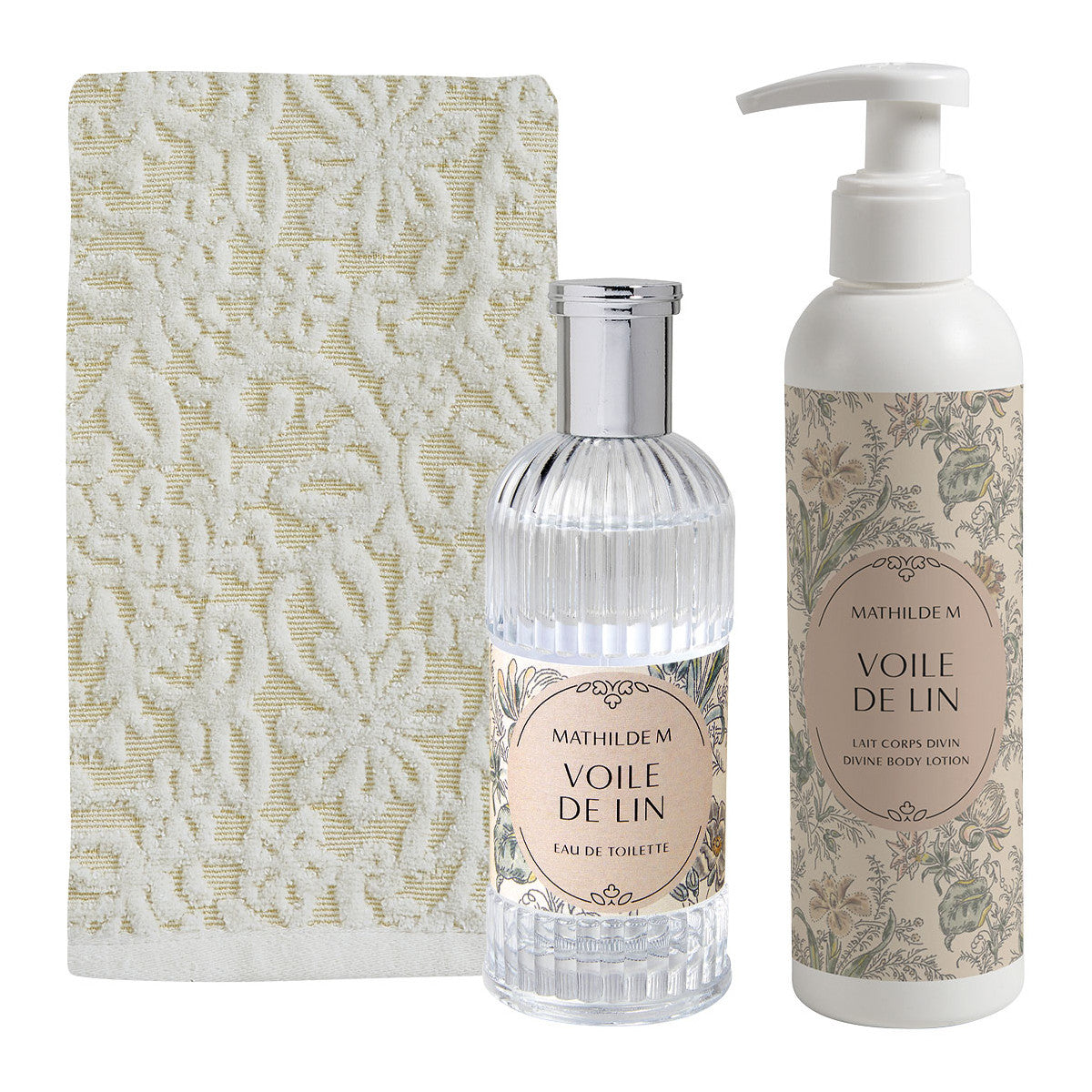 Vanity Beauté Voile de Lin MATHILDE M - eau de toilette, lait corps et serviette