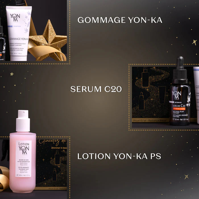 YON-KA - Rituel Eclat - Serum C20 + Lotion YonKa + Gommage - Pour une peau parfaitement unifiée et lumineuse