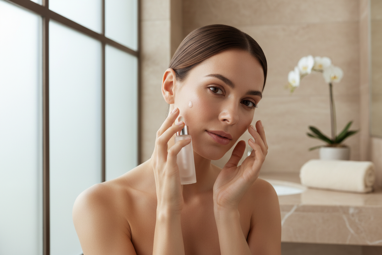 Femme hydratation visage lifestyle