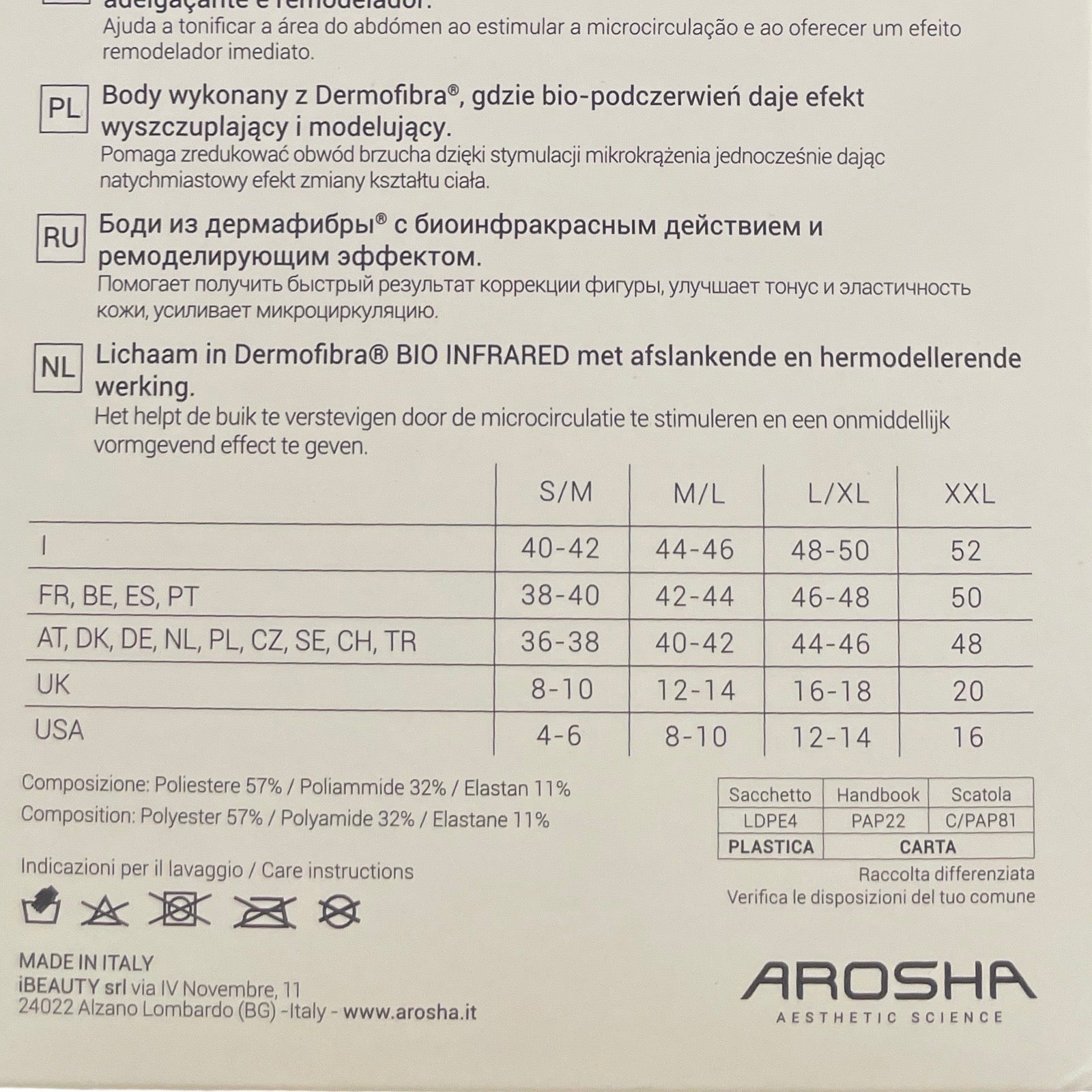 BODY SLIM Arosha - body actions amincissante et remodelante en Dermofibra