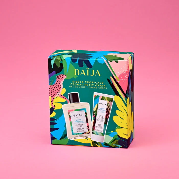 Coffret Corps Sieste Tropicale BAÏJA – Gel Douche & Crème Corps Cédrat Petit Grain