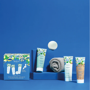 Baïja - Coffret soin des Pieds purifiant - bombe de bain, exfoliant, masque, créme et chaussettes