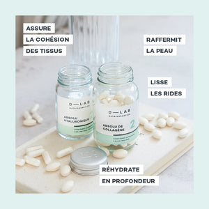 DLAB - Duo Nutrition Absolue - Collagène et Acide Hyaluronique - Cure 1 mois