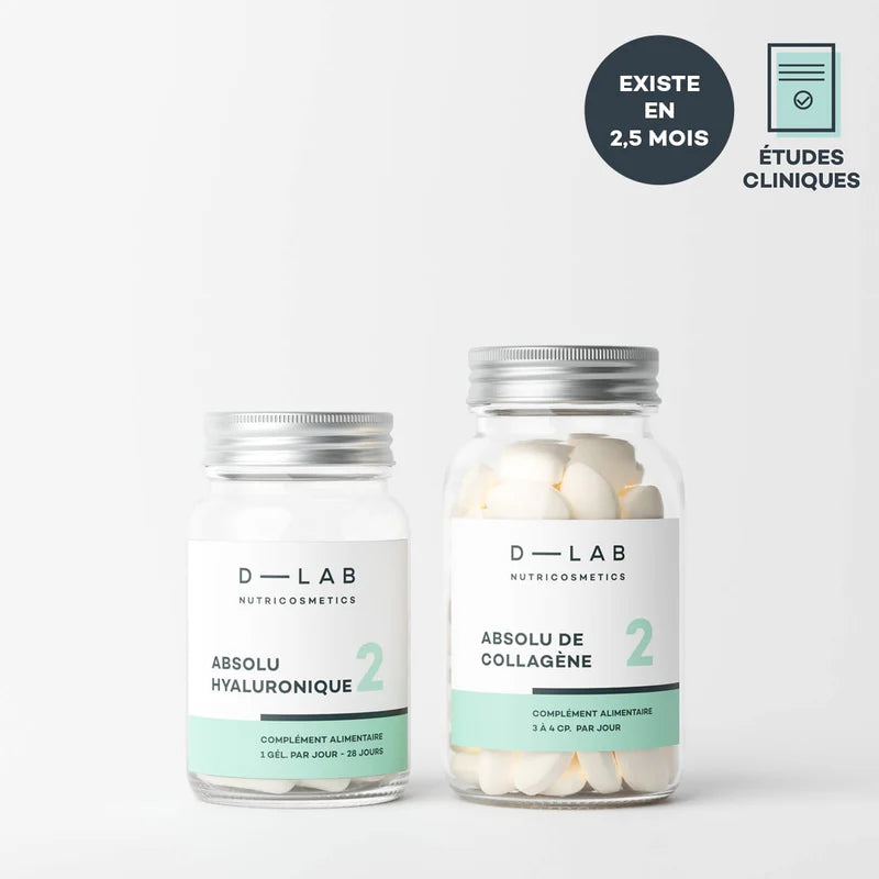 DLAB - Duo Nutrition Absolue - Collagène et Acide Hyaluronique - Cure 1 mois