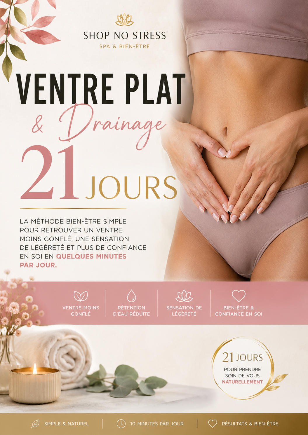 Pack Ventre Plat & Drainage – Programme 21 jours