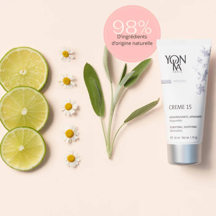 YONKA - Crème 15 50 ml - crème anti imperfections assainissante et apaisante