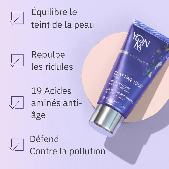 YONKA - Elastine crème Jour - Crème Anti-rides Lissante - 50 ml