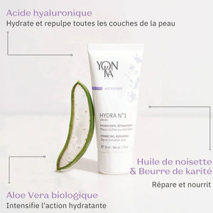 YonKa - Hydra Crème N°1 - Hydra Fluide N°1 - 50 ml pour peau sèche et très déshydratée