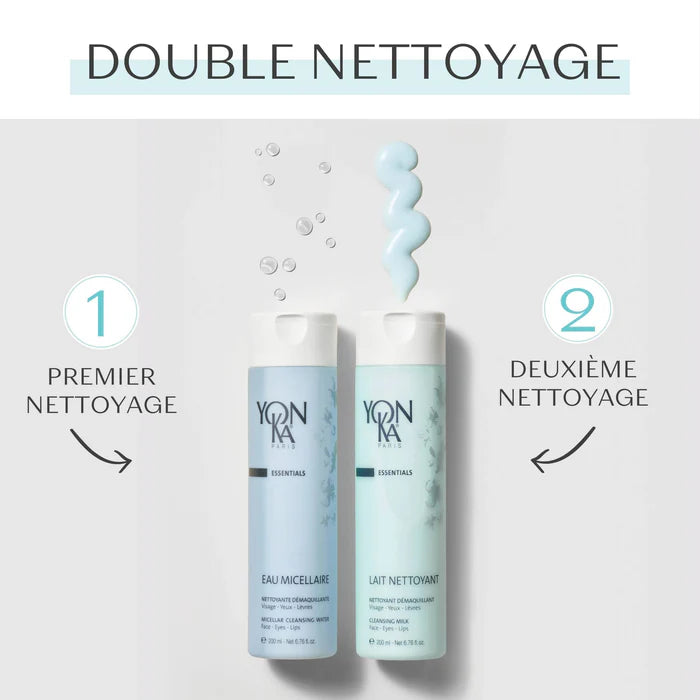Lait Nettoyant Visage et Yeux YONKA - 200 ml | Nettoyant Démaquillant Confort