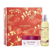 Charger l&#39;image dans la galerie, CINQ MONDES - Coffret Sublime - RITUELS DES ILES - Le Gommage (200ml) &amp; l&#39;Huile (150ml)
