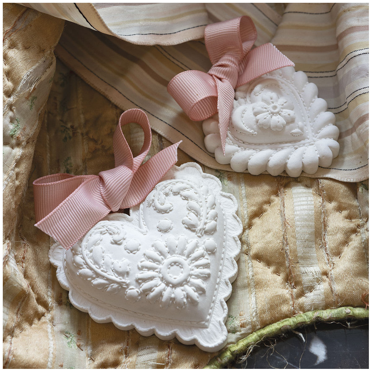 Décor Parfumé Cœur Boutis MATHILDE M - Petit Modèle | Senteur Marquise