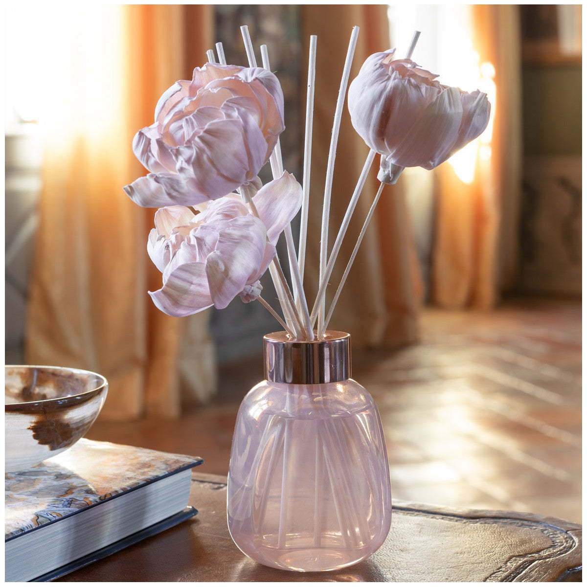 Diffuseur de parfum d'ambiance Douce Pivoine 180 ml - Voile de Lin - MATHILDE M