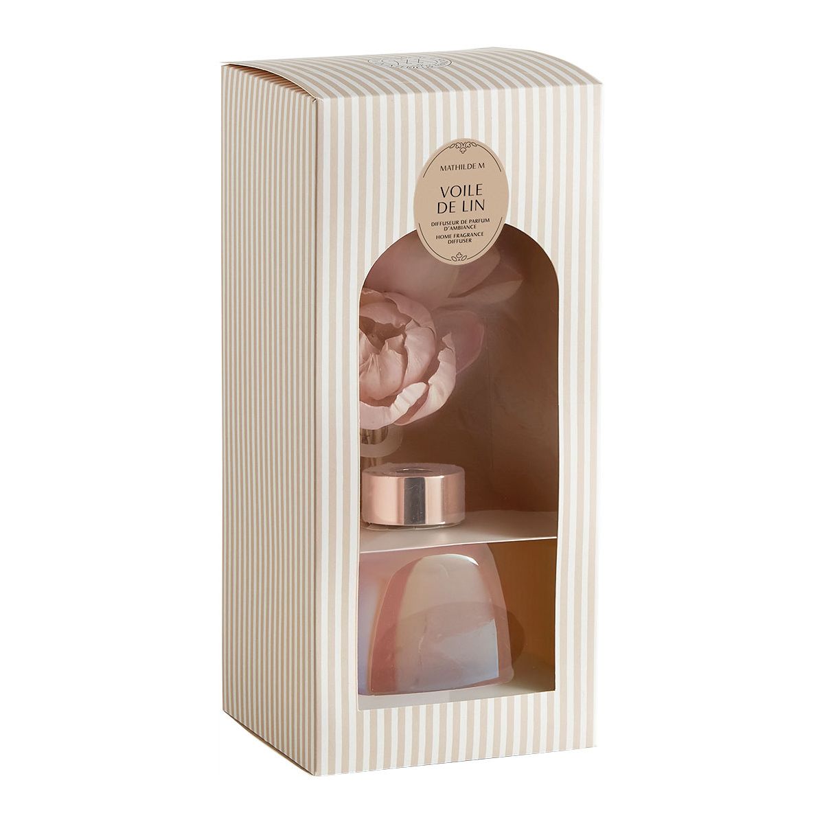 Diffuseur de parfum d'ambiance Douce Pivoine 180 ml - Voile de Lin - MATHILDE M