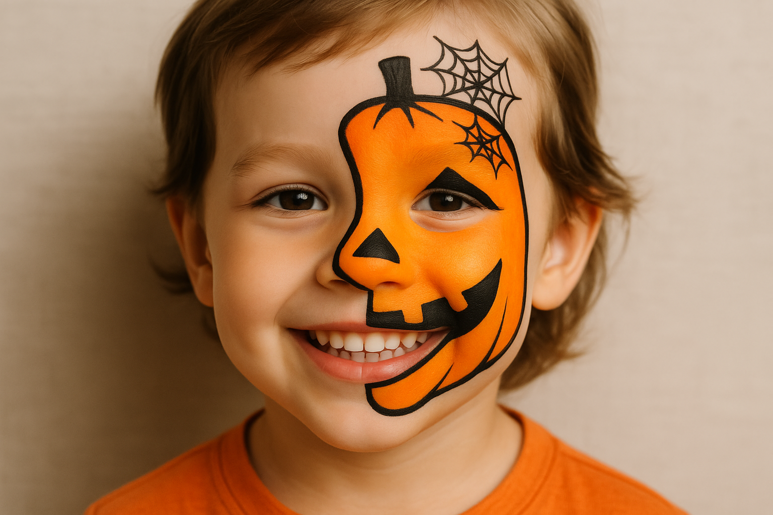 Maquillage enfant Halloween citrouille