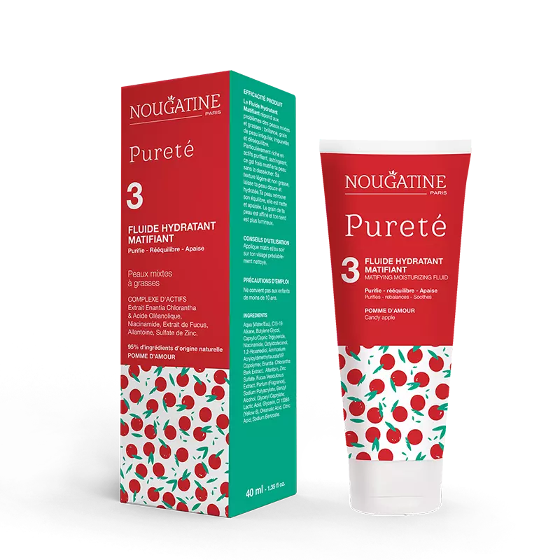 NOUGATINE – Fluide Hydratant Matifiant Pureté | Soin Visage Préados 40 ml