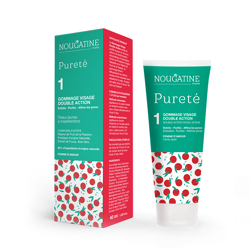NOUGATINE – Gommage Visage Double Action Pureté | Exfoliant Préados 40 ml