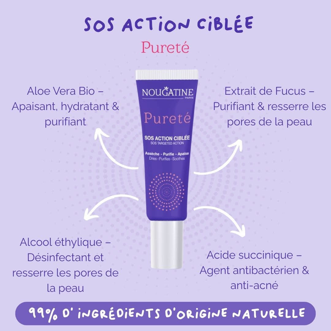 NOUGATINE – SOS Pureté Action Ciblée | Soin Anti-Boutons Préados 10 ml
