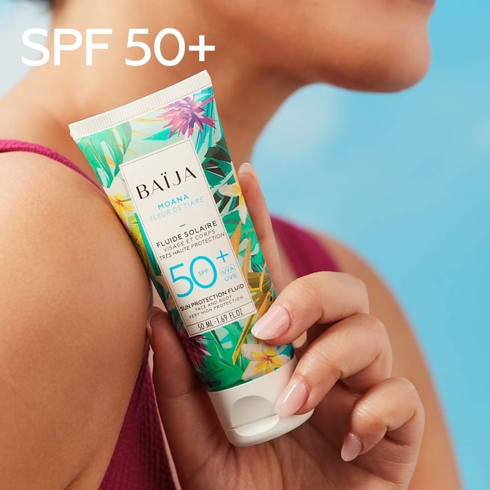 BAIJA - Fluide Solaire SPF50+ Moana Visage et Corps - format familial 150 ml ou 50 ml