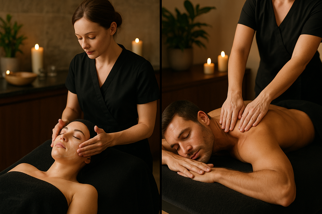 Visuel spa scindé - soin visage et massage