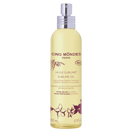 Huile Sublime Bio Monoï Cinq Mondes 150ml - Rituel de Polynésie Huile Sèche