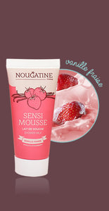 NOUGATINE - Sensimousse Lait de douche enfant parfum fraise vanille - 200 ml ou 30 ml